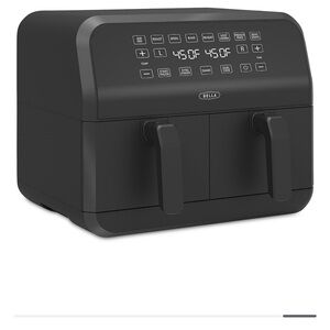 Bella Black Dual Basket Air Fryer 8 qt New in Box